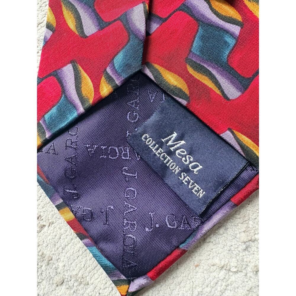Jerry Garcia Mesa Collection Seven Silk Tie Abstract Multicolor 100% Silk - Picture 2 of 4